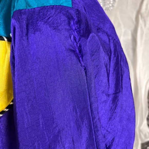 Longstreet Retro Color Block Windbreaker Track Jacket (See Description) - Picture 3 of 6